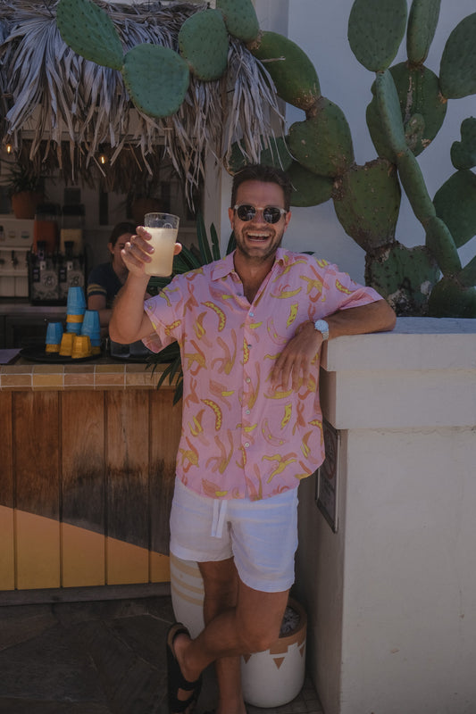 Relaxed Button Up Shirt-Bananas
